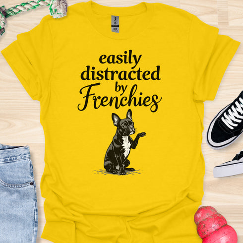 Easily distracted by frenchies - V15 - The Distracting Paw T-Shirt